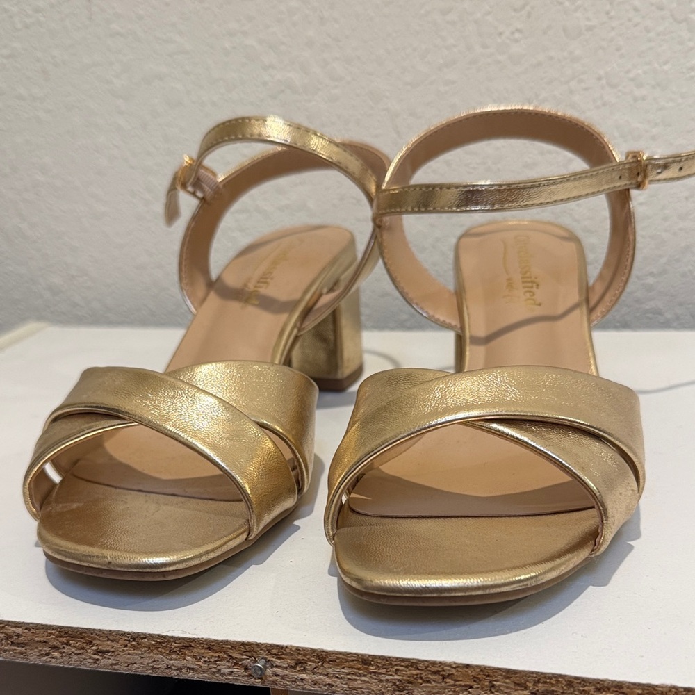 Cityclassified Women's Gold Strappy Heels